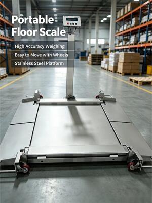 Portable SUS304 Stainless Steel Floor Scale 2000kg 1500x1500mm RS232 Data Output IP68 Washdown Weighing