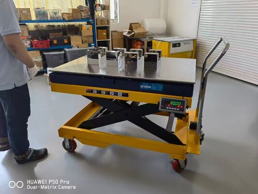 2000 kg de capacidad Plataforma de pesaje hidráulica con 1500 x 1200 mm Escala de levantador de mesa para elevadores industriales